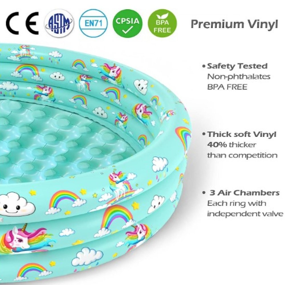 59" - Inflatable Kiddie Pool - Swimming Pool - Ball Pit - Wading Pool - Picture 4 of 7